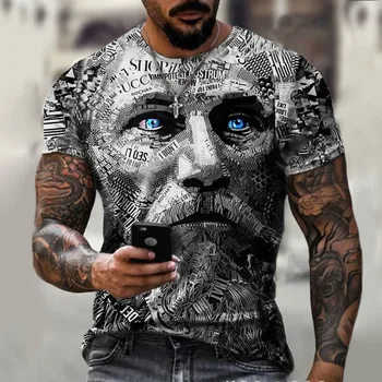 2021 Naujas Vasaros Vyrų 3D Liūtas T-shirt 3D Spausdinimo Stiliaus Dizaino Mados Atsitiktinis Marškinėliai Seksuali trumparankoviai O-kaklo vyriški T-shirt