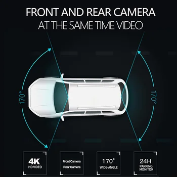 Sameuo U1000Pro Brūkšnys Cam 4K Galinio vaizdo WIFI Auto Dashcam Automobilių Kameros UHD 2160P Vaizdo įrašymo Atvirkštinio Dvr 24H Stovėjimo Stebėti