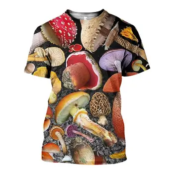 Mados T-shirt 3D Atspausdintas Grybų Marškinėliai, O-kaklo Didelių Vyrų Vasaros Atsitiktinis Tshirts Viršūnes M-2118