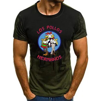 Gradientas Vyrų Breaking Bad Marškinėliai LOS POLLOS Hermanos T-shirt Vištienos Broliai Trumpas Rankovės Hipster Karšto Pardavimo Viršūnės