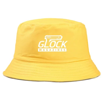 Glock Pistoletas Logotipą, Sulankstomas juokingas anime spausdinti Kibirą Kepurės vyrams Hip-Hop Paplūdimio Saulės Žvejys Bžūp juokinga panamos skrybėlė moterims