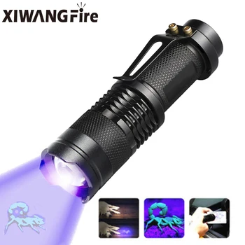LED UV Žibintuvėlis Ultravioletinių spindulių Žibintuvėlis su Zoom Funkcija Mini Juodas UV Šviesos Augintinio Šlapimo Dėmes Detektorius Skorpionas Medžioklės žibintuvėlis