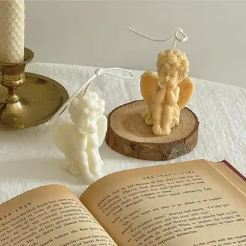 3D Mielas Angelas Žvakė Pelėsių, Kvepiančių Rankų darbo Žvakė Silikono Žvakių Liejimo Kupidonas Formos Vaško liejimo formos