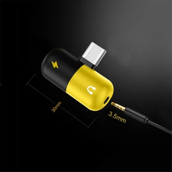 USB Tipo C-3.5 mm Female Audio Splitter / Tipas C C Įkrovimo Adapteris, skirtas 