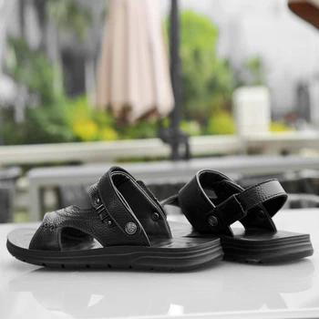 Guminiai sandalai cuero sandali sandel odos sandale sandalias cuir sandles da zandalias sandalle originali heren couro skaidrių uomo