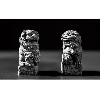 Mini Akmeninių Liūtų Statula Kinų Stiliaus Dervos Skulptūros Rankų darbo Statulėlės Amatų Namų Stalo Vazoninių Apdailos MDJ998