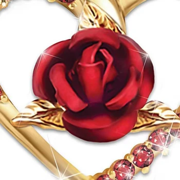 2021 Naujų Rožių Pakabukas Karoliai Moterų Mergina Ponios Raudona Meilės Širdies Karoliai Mados Karoliai, Papuošalai Valentino Dienos Dovanos