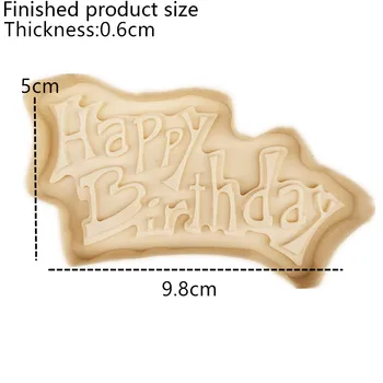 1Pcs su gimtadieniu Sugarcraft Silikono Formos Rašte forma Šokoladas Minkštas Tortas Dekoravimo Priemonės desertas dekoratorių