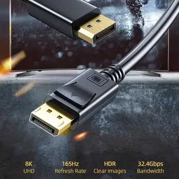 Essager DisplayPort 1.4 Kabelis 8K 4K 60Hz HDR Ekrano Prievado Adapteris Nešiojamas PC TV Projektorius DP Su DisplayPort Male Kabelio 1.4