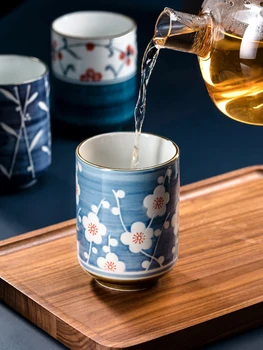 Japonų stiliaus Japonų keramikos arbatos puodelio rankomis dažyti tiesiai taurės retro vyno taurė maži arbatos puodelio kavos puodelio pieno