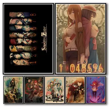 WTQ Drobės Tapybos Anime Plakatai Steins Gate Retro Plakato Sienų Dekoras Sienos Meno Nuotrauką gyvenamojo Kambario, Apdaila, Namų Deco