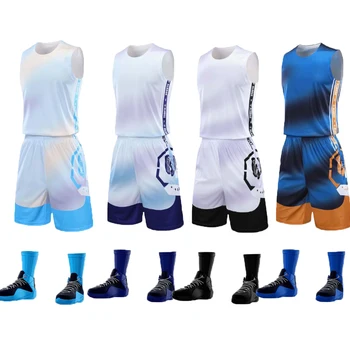 TYBURN Vyrų Krepšinio Megztiniai Uniformas, Sporto Drabužiai Tuščią Kolegijos sportiniai Kostiumai Kvėpuojantis Krepšinio Megztiniai Uniformos