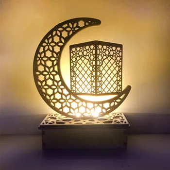 2021 EIDMubarak Medinis Pakabukas su LED Žvakės Šviesos Ramadanas, Papuošalai, Namų Islamo Musulmonų Šalies Eid Dekoro Kareem Ramadanas