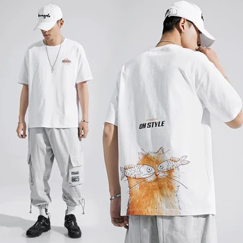 Negabaritinių Grafinis T-shirt Anime Populiarus Streetwear Geriausios Kokybės Medvilnės Vasaros Drabužių Moterims/vyrams Unisex Trumpas Rankovės marškinėliai