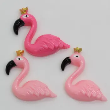 20/100vnt Mielas Dervos Flamingo Flatback Cabochon Flamingas Paukščių Dervos Butas Atgal Scrapbooking 