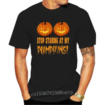 Cool marškinėliai Dizaino Geriausiai parduodamų Vyrai Juokingi Helovinas Kostiumas Nustoti Spoksoti Mano Moliūgai T-shirt