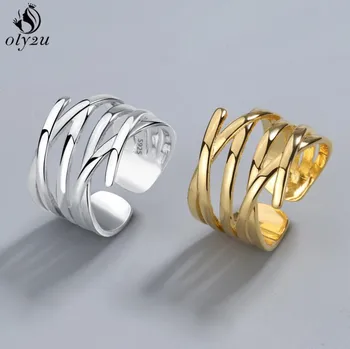 2021 Mados Aukso Metalo Žiedai Moterims Geometrinis Kryžiaus Twist Minimalistinio Žiedas Gotikos Stambusis Midi Žiedai, Papuošalai Kalėdų Dovana