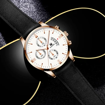Relogio Masculino laikrodžiai vyrų mados Sportas lauke nerūdijančio plieno odinis dirželis žiūrėti Kvarco verslo laikrodis Reloj Hombre 2019