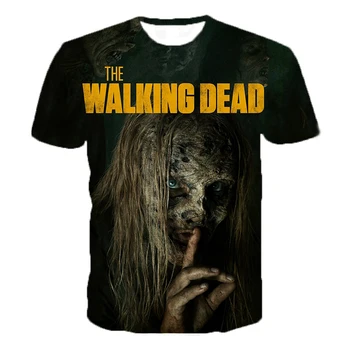 Karšto Pardavimo TV Serialas The Walking Dead 3d Atspausdintas T-shirt Atsitiktinis Trumpas Rankovės Hip-Hop Marškinėliai Vasaros Harajuku Negabaritinių Drabužiai