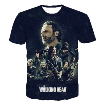 Karšto Pardavimo TV Serialas The Walking Dead 3d Atspausdintas T-shirt Atsitiktinis Trumpas Rankovės Hip-Hop Marškinėliai Vasaros Harajuku Negabaritinių Drabužiai