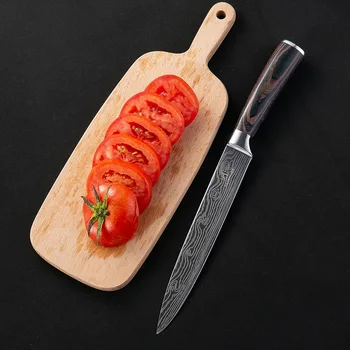 Šefo peilis Japonų peilis Duonos peilis Pjaustyti peiliu Vaisių peilis Iškaulinėjimas peilis Spalvos medinė rankena Virtuvės peilis