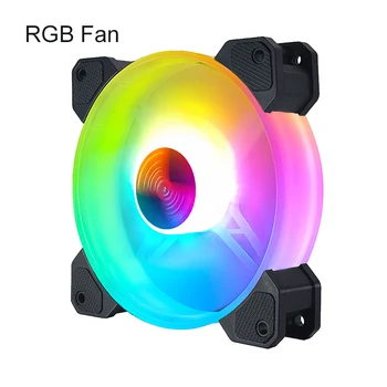 RGB Atveju Gerbėjų 120mm Ultra-Quiet RGB Važiuoklės Aušinimo Ventiliatoriai su Nuotolinio valdymo pultelis Greitis Reguliuojamas Spalvinga Radiatoriaus Ventiliatoriai Aušintuvas