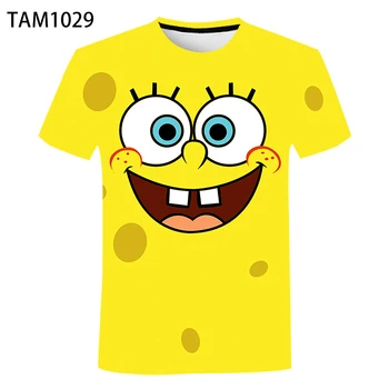 Karšto Pardavimas Naujų juokinga Piestars ir SpongeBobs 3D Marškinėliai T-Shirt Vyrams, Moterims, berniukas, mergaitė, Marškinėlius Atsitiktinis Sporto Top Tees Negabaritinių tee