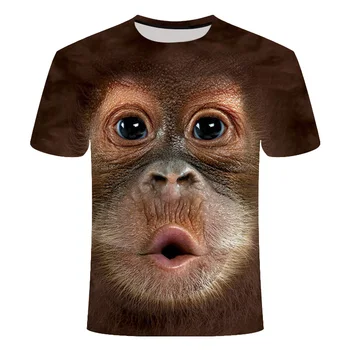 Vasaros 3D Orangutan Print T Shirt Vyrai/Moterys Karšto Pardavimo Gyvūnų Spausdinti Juokingas Beždžionė Trumpas Rankovės Vasaros Viršūnes Marškinėlius Vyras