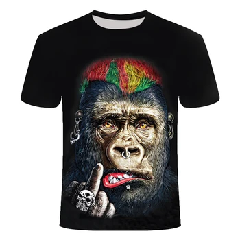 Vasaros 3D Orangutan Print T Shirt Vyrai/Moterys Karšto Pardavimo Gyvūnų Spausdinti Juokingas Beždžionė Trumpas Rankovės Vasaros Viršūnes Marškinėlius Vyras