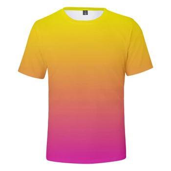 Neon T-Shirt Vyrai/Moterys Vasarą green marškinėliai Berniukas/Mergaitė vientisos Spalvos Viršūnes Vaivorykštė Streetwear Tee Spalvinga 3D Atspausdintas Vaikams marškinius