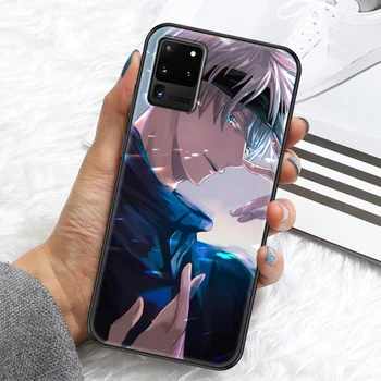 Anime Džiudžiutsu Kaisen Gojo Satoru Telefono dėklas, Skirtas Samsung Galaxy Note 4 8 9 10 20 S8 S9 S10 S10E S20 Plius UITRA Ultra black 3D