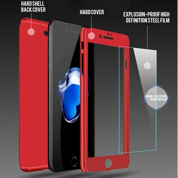 360 Pilnas draudimas Telefoną Atveju iPhone7 8 6 6S Plus5s SE Apsauginis Dangtelis Skirtas iPhone 11 12 Pro XS MAX X XR Atveju Su Stiklo