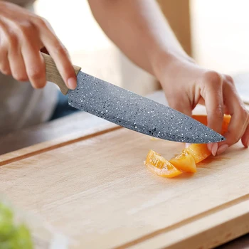 6PCS Chef Peiliai Nustatyti Nerūdijančio Plieno Profesinės Japonų Peilis Įrankiai, Virtuvės Duonos Peilis, Skutimo Peilis Daržovių, Mėsos, Vaisių