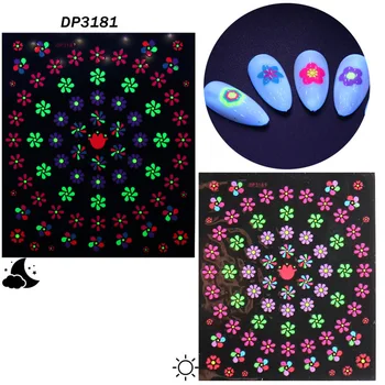 1 Lapas Šviesos Mažas 3D Nagų Lipduką Gėlių, Geometrinių Perdavimo Slankiklį Nagų Lipdukai Madingo Dizaino Manikiūras Apdailos T1014