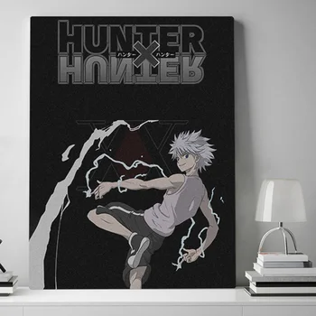 Hunter x Hunter Killua Zoldyck HxH anime Simbolių Drobės plakatas, Tapyba sienos Meno dekoro kambarį Tyrimas Namų Puošybai Spausdinti