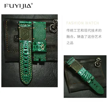 FUYIJIA Classic Art Men Watchbands 20MM Custom Top Brand Strap Crocodile Leather Belt Waterproof Genuine Alligator Watch Band 22