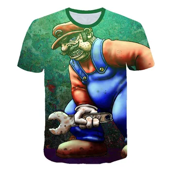 Nauja Vasaros Mados T-shirt Vaistai ir piktžolių Marškinėliai Animaciją Super Mario 3d Spausdinimo Mens Moteriški T Shirts Kūrybos Anime Tee Viršūnės