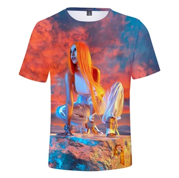 2021 Dainininkas Ava Max 3d Atspausdintas T-shirt Moterims/vyrams Mados Atsitiktinis Harajuku Marškinėliai Vasaros trumpomis Rankovėmis Hip-Hop Streetwear Viršūnės