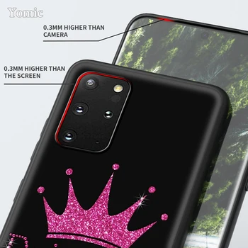 Rožinė Princesė Karalienė Atveju, Samsung Galaxy S21 Ultra A51 A71 A52 A72 5G S20 FE A50 A70 A41 A30 A31 A21s TPU Juoda Telefono Dangtelį
