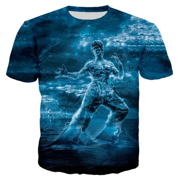 2021 Vasaros Naują Stilių Bruce Lee Naujas Mados Cool 3D Spausdinimo Vyrų T-shirt Laisvalaikio Stiliaus Gatvės Nacionalinis Didvyris Viršų