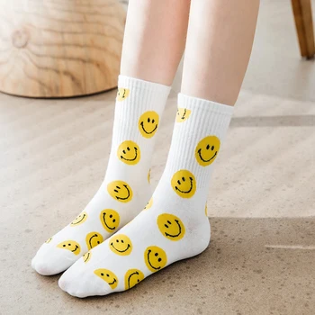 Laimingas kojinės mielas animacinių filmų calcetines juokinga moters kawaii skarpetki damskie harajuku mados chaussettes korėjos stiliaus kojinių moterims