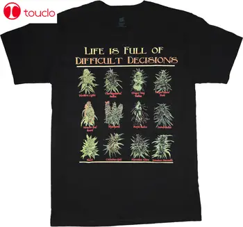 VYRIŠKI T-Shirt Puodą Atmainų Cannabis Sativa Drėgnus Rūšies Bud Atspaudai 420 Piktžolių Marškinėliai, Hip-Hop, vyriški Drabužiai