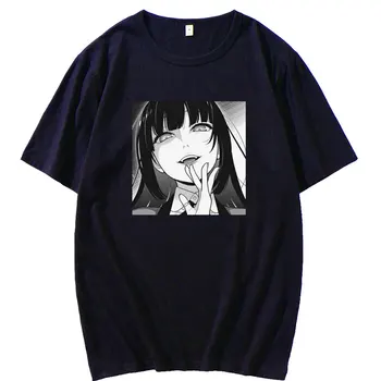 Seksualus Kakegurui Grafika Cosplay Trumpas Rankovės Yumeko Jabami T-shirt Vyrai Anime Marškinėliai Viršų Moteriška Negabaritinių Hip-Hop, Punk Marškinėlius