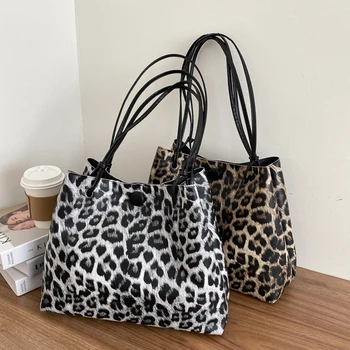 Leopard Zebra Large Tote maišą 2020 Fshion Nauji Aukštos kokybės Odos Moterų Dizaineris Rankinės Didelės talpos Petį Krepšys