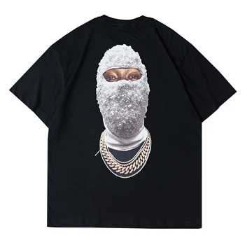 IH NOM UH NIT vasarą Naujas kaukes galvos portretas spausdinti trumparankoviai marškinėliai vyriški moteriški street style medvilnės viršų