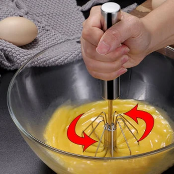Pusiau automatiniai Kiaušinių Spragilas 304 Nerūdijančio Plieno Šluotelė Kiaušinių Vadovas rankiniu Maišytuvu Virtuvėje Egg Rolls Savarankiškai Tekinimo Kiaušinių Maišykle