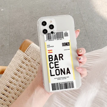 Amsterdame, Barselonoje, Romoje, Singapūras Telefono dėklas Skirtas iPhone 7 8 6 Plus SE 12 11 Pro X XS Max XR Skaidrus silikoninis minkštas Viršelis