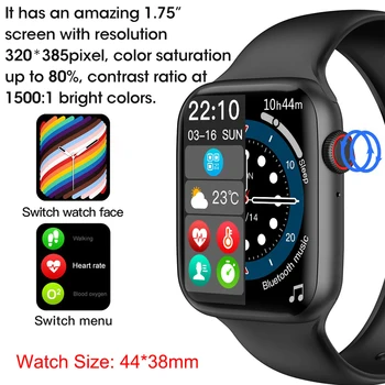 CHYCET 2021 Smart Watch Vyrų Originalus IWO Dial Skambinkite Širdies ritmo Fitness Tracker 1.75 Colių Sporto Smartwatch Moterų 44MM PK HW22 T500