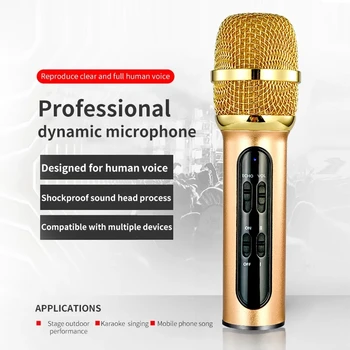 Nešiojamų Profesinės Kondensatoriaus Mikrofonas Karaoke Dainuoti Įrašymo Gyventi Microfone Už Mobilųjį Telefoną, Kompiuterį Su ECHO Garso plokštė