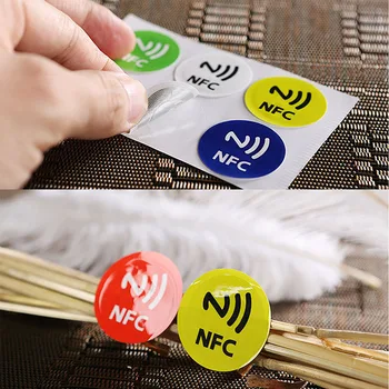Mada Karšto Pardavimo 6Pcs Vandeniui PET Medžiaga NFC Lipdukai Smart Ntag213 TagsFor Visuose Telefonuose Nfc Tags Programuojamas